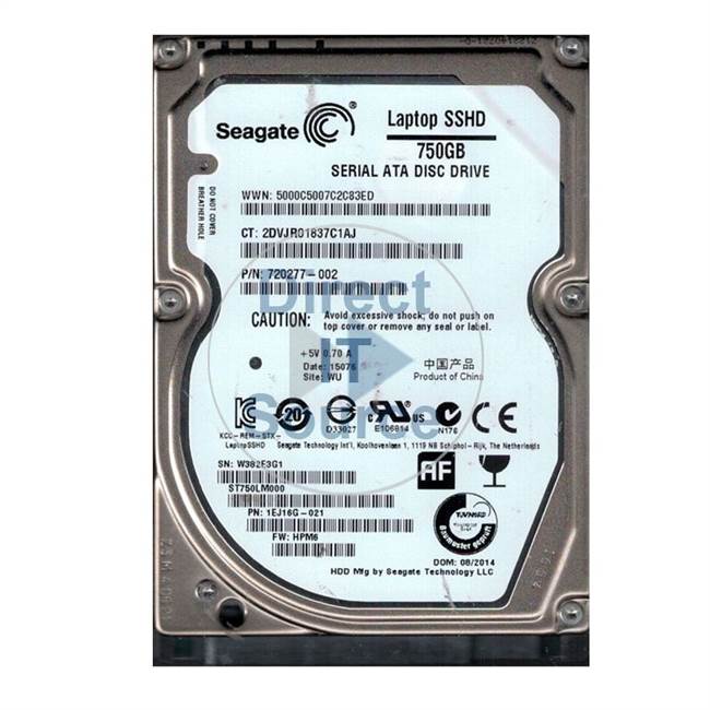 HP 720277-002 - 750GB 5.4K SATA 6.0Gbps 2.5" SSD