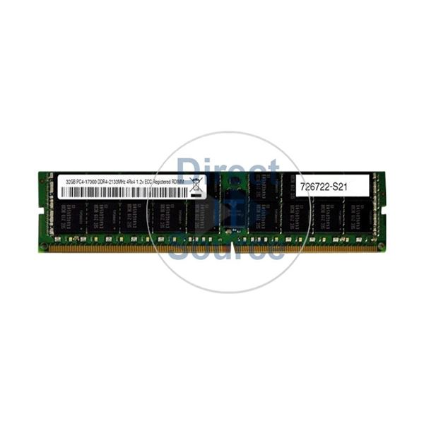 HP 726722-S21 - 32GB DDR4 PC4-17000 ECC Registered 288-Pins Memory