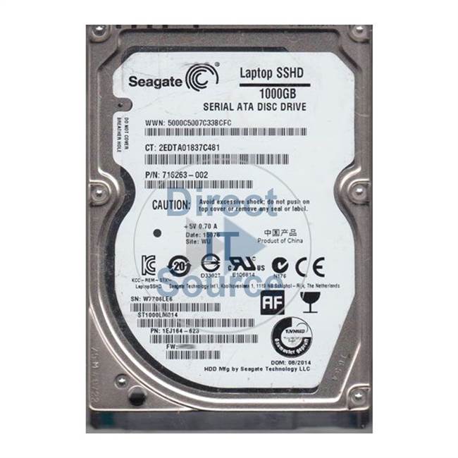 HP 727701-001 - 1TB 5.4K SATA 6.0Gbps 2.5" 64MB SSD