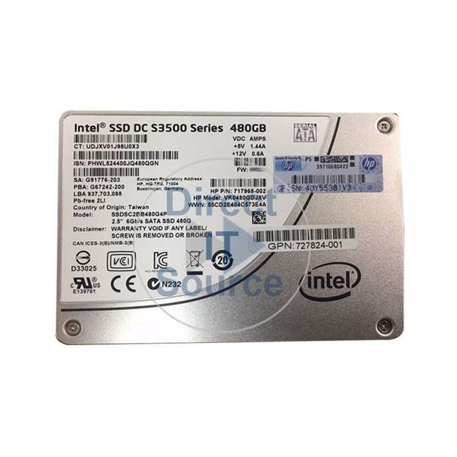HP 727824-001 - 480GB SATA 3.5" SSD