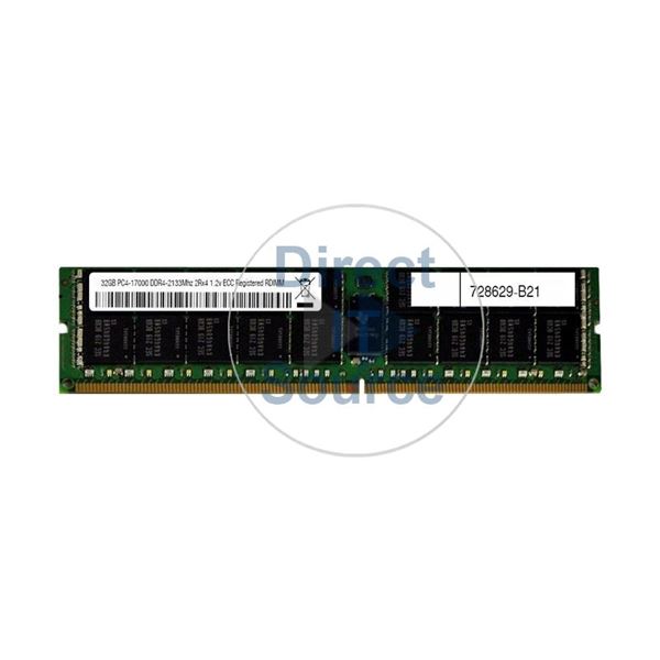 HP 728629-B21 - 32GB DDR4 PC4-17000 ECC Registered 288-Pins Memory