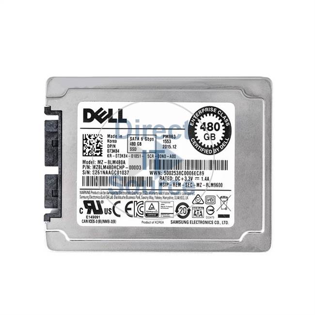 Dell 73K84 - 480GB SATA 1.8" SSD