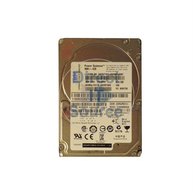 IBM 74Y4899 - 571GB 10 SAS 2.5Inch Cache Hard Drive