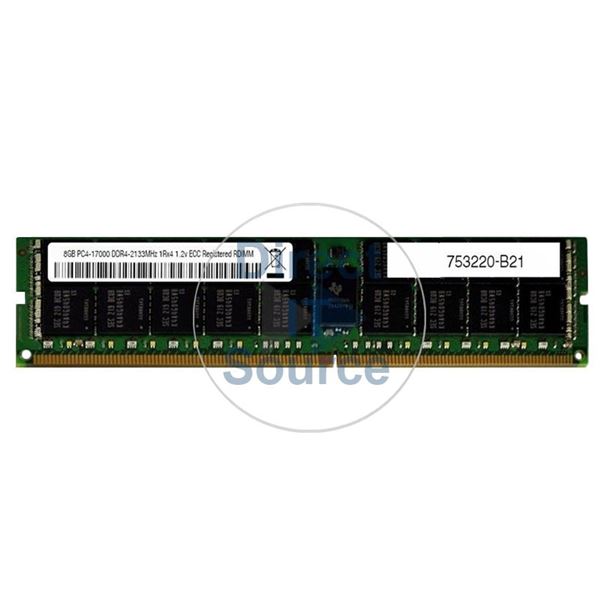 HP 753220-B21 - 8GB DDR4 PC4-17000 ECC Registered 288-Pins Memory