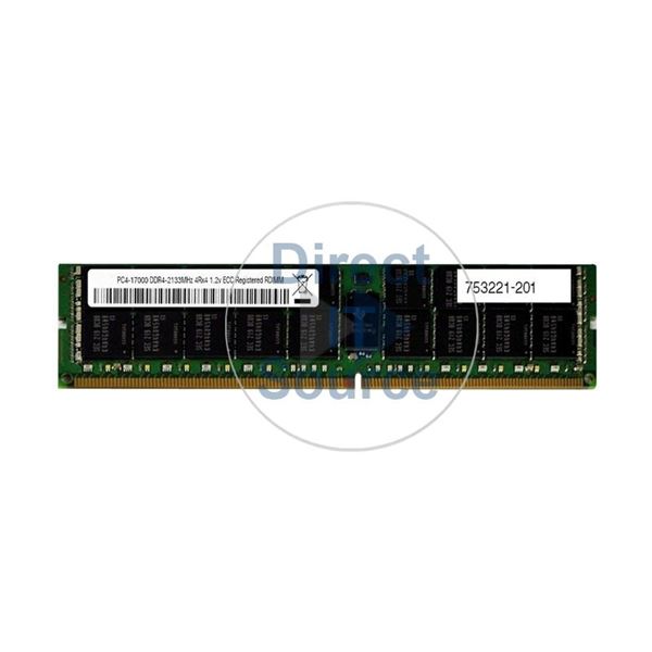 HP 753221-201 - 16GB DDR4 PC4-17000 ECC Registered 288-Pins Memory