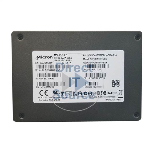 HP 764913-004 - 800GB SATA 2.5" SSD