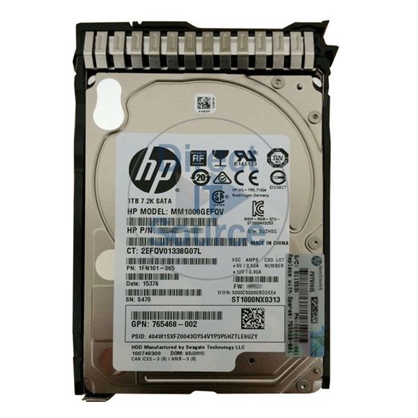 HP 765868-001 - 1TB 7.2K SATA 6.0Gbps 2.5" Hard Drive