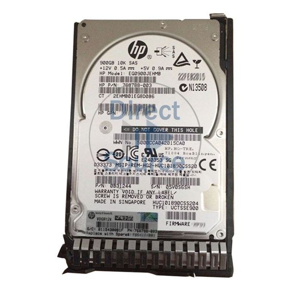 HP 768788-003 - 900GB 10K SAS 12.0Gbps 2.5" Hard Drive