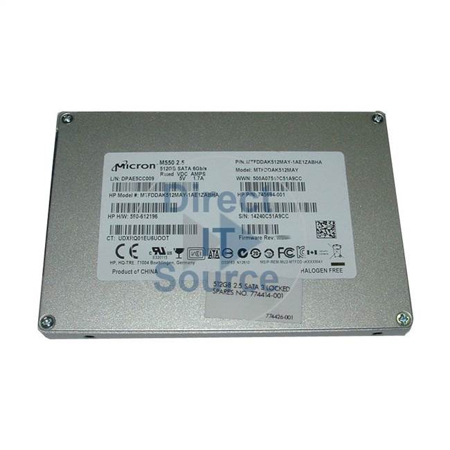 HP 774414-001 - 512GB SATA 2.5" SSD