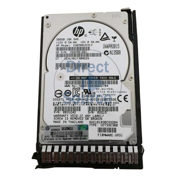 HP 785410-001 - 300GB 10K SAS 12.0Gbps 2.5" Hard Drive