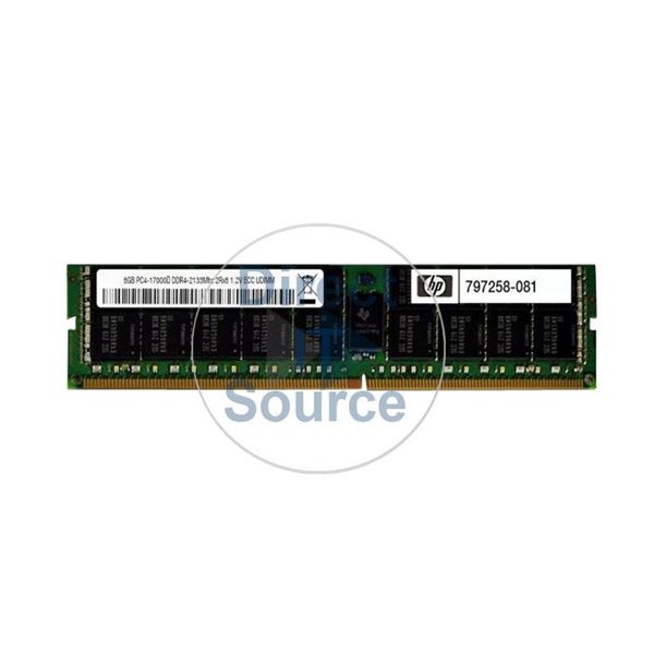 HP 797258-081 - 8GB DDR4 PC4-17000 ECC Unbuffered 288-Pins Memory
