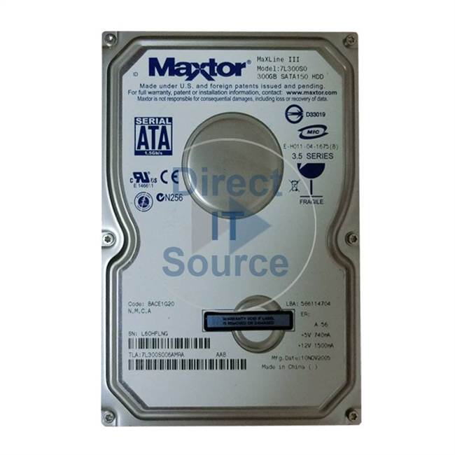 Maxtor 7L300S006AMRA - 300GB 7.2K SATA 3.5" Hard Drive