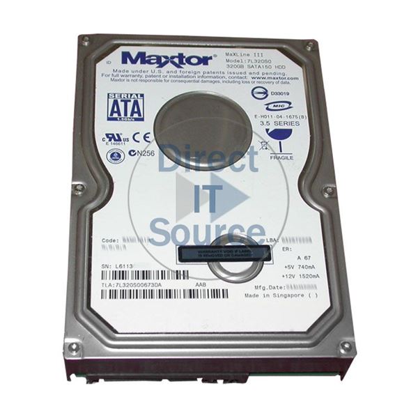 Maxtor 7L320S0-0673DA - 320GB 7.2K SATA 1.5Gbps 3.5" 16MB Cache Hard Drive