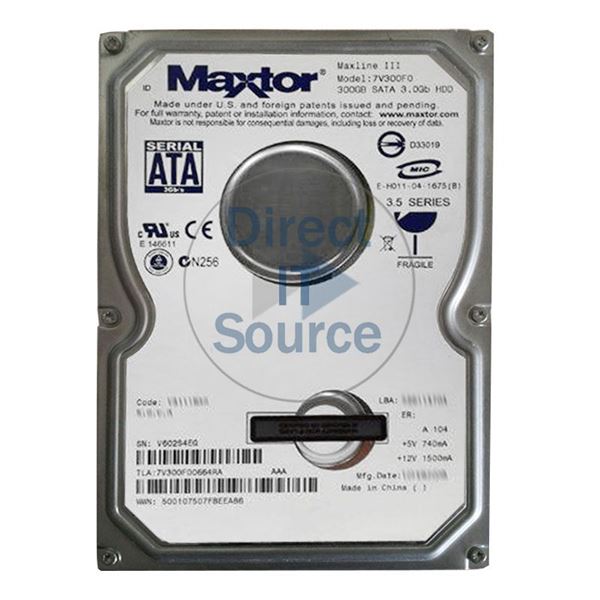 Maxtor 7V300F0-0664RA - 300GB 7.2K SATA 3.0Gbps 3.5" 16MB Cache Hard Drive