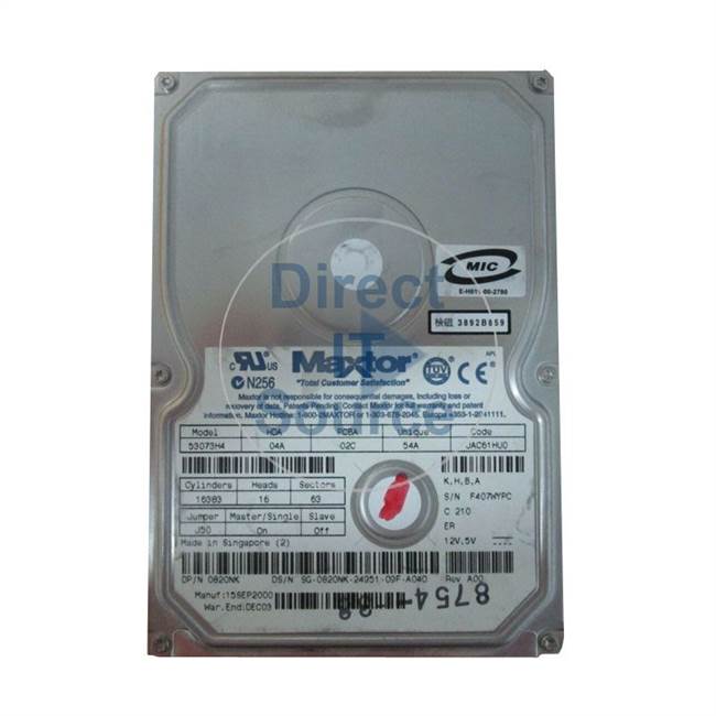 Dell 820NK - 30GB 7.2K IDE 3.5" Hard Drive