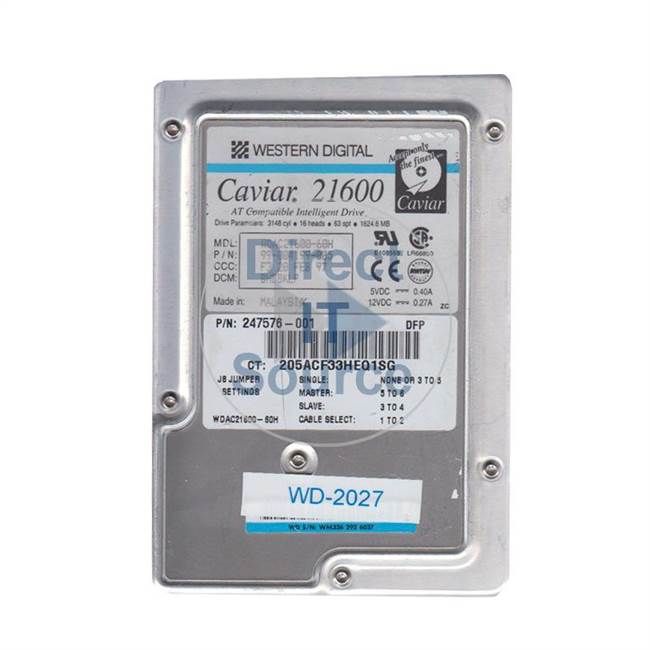 Western Digital 99-004199-005 - 1.6GB 5.2K IDE 3.5" Cache Hard Drive