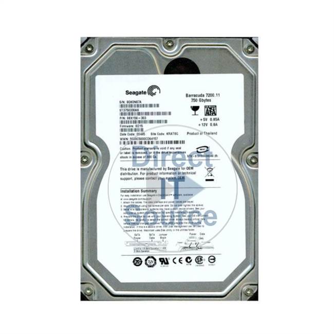 Dell 9BX156 - 750GB 7.2K SATA 3.5" Hard Drive