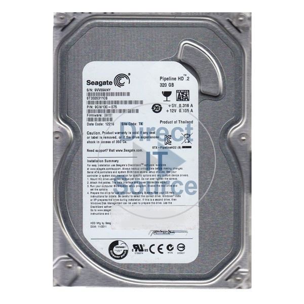 Seagate 9GW13C-075 - 320GB 5.9K SATA 3.0Gbps 3.5" 8MB Cache Hard Drive