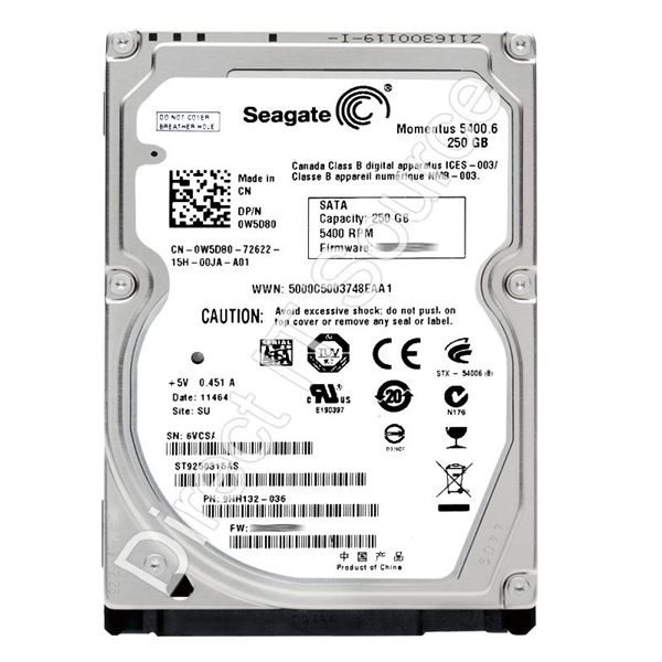 Seagate 9HH132-036 - 250GB 5.4K SATA 3.0Gbps 2.5" 8MB Cache Hard Drive