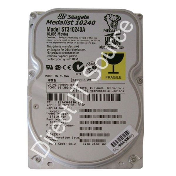 Seagate 9K9004-030 - 10.20GB 5.4K Ultra-ATA/33 3.5" 128KB Cache Hard Drive