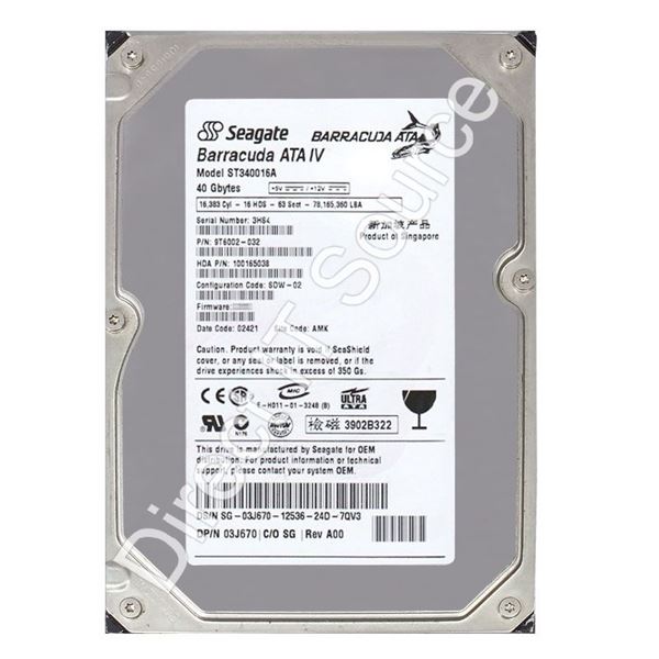 Seagate 9T6002-032 - 40GB 7.2K ATA/100 3.5" 2MB Cache Hard Drive