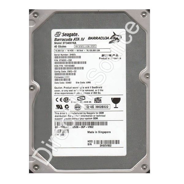 Seagate 9T6002-232 - 40GB 7.2K Ultra-ATA/100 3.5" 2MB Cache Hard Drive