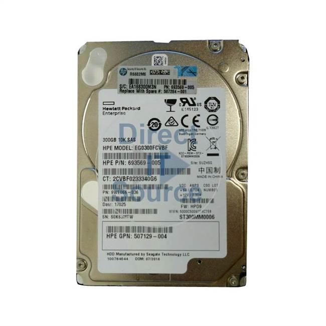 HP 9WE066-036 - 300GB 10K SAS 2.5" Hard Drive