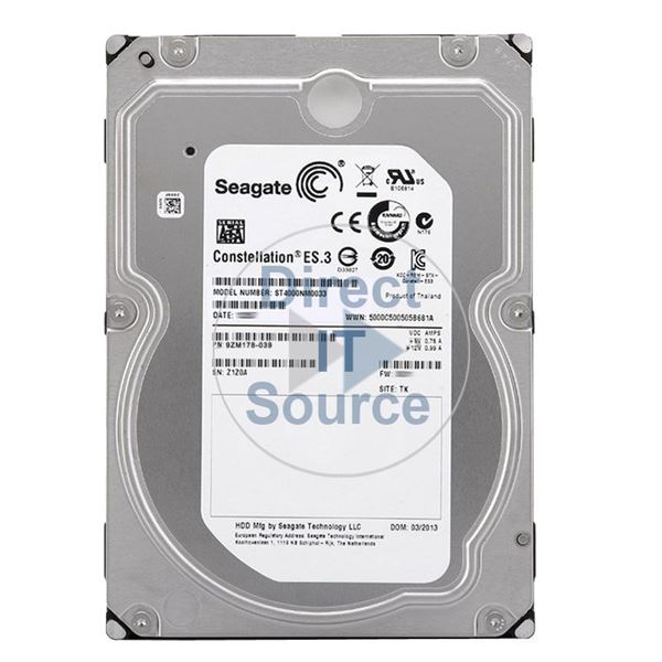 Seagate 9ZM178-039 - 3TB 7.2K SATA 6.0Gbps 3.5" 128MB  Cache Hard Drive