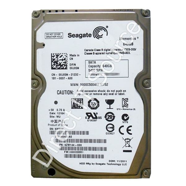 Seagate 9ZW144-030 - 640GB 5.4K SATA 2.5" 16MB Cache Hard Drive