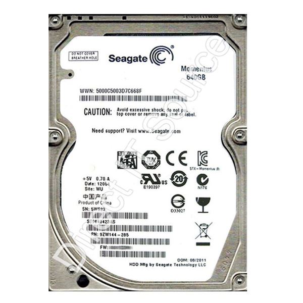 Seagate 9ZW144-285 - 640GB 5.4K SATA 3.0Gbps 2.5" 16MB Cache Hard Drive