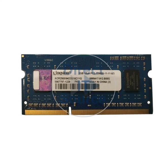 Kingston ACR256X64D3S16C11G - 2GB DDR3 PC3-12800 204-Pins Memory