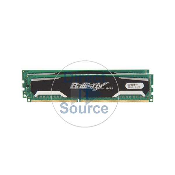 Crucial BL51264BA1339.16FDR - 8GB 2x4GB DDR3 PC3-10600 Non-ECC Unbuffered 240-Pins Memory