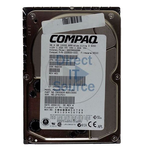 Fujitsu CA05904-B20100DC - 36.4GB 10K 80-PIN SCSI 3.5" Hard Drive