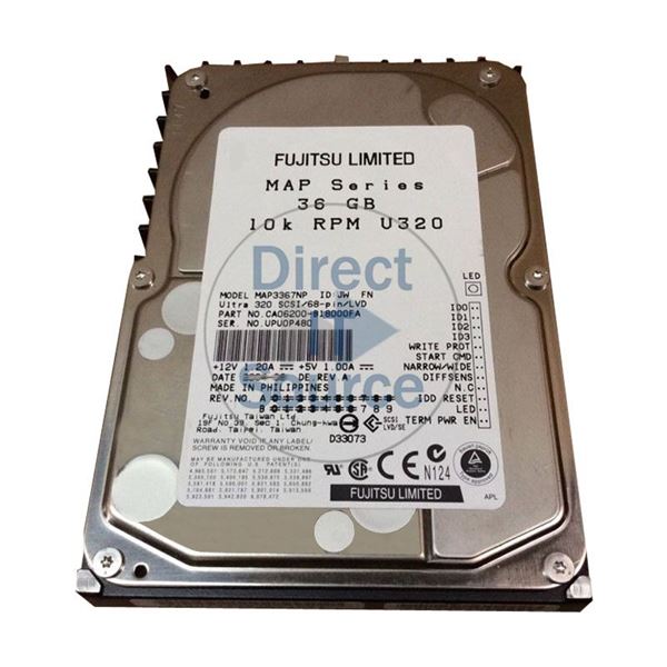 Fujitsu CA06200-B18000FA - 36GB 10K 68-PIN Ultra-320 SCSI 3.5" 8MB Cache Hard Drive