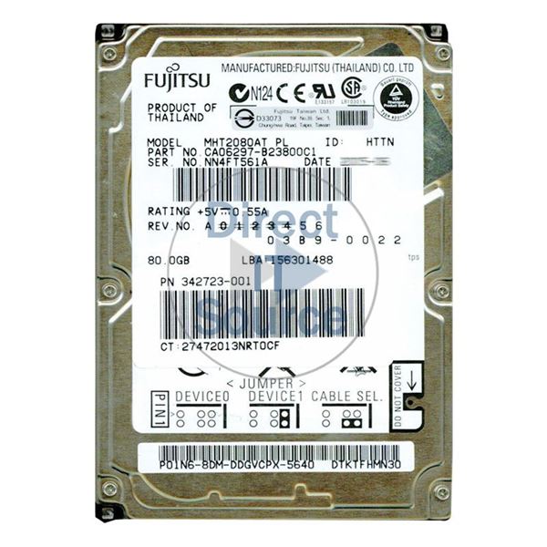 Fujitsu CA06297-B23800C1 - 80GB 4.2K IDE 2.5" 8MB Cache Hard Drive