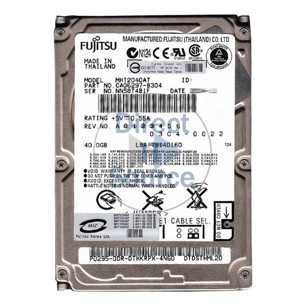 Fujitsu CA06297-B304 - 40GB 4.2K IDE 2.5" 2MB Cache Hard Drive