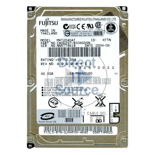 Fujitsu CA06297-B33400SN - 40GB 4.2K IDE 2.5" 2MB Cache Hard Drive