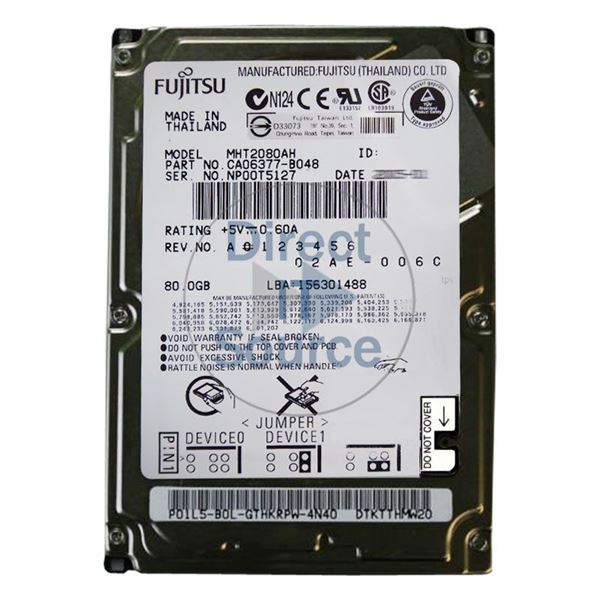 Fujitsu CA06377-B048 - 80GB 5.4K IDE 2.5" 8MB Cache Hard Drive