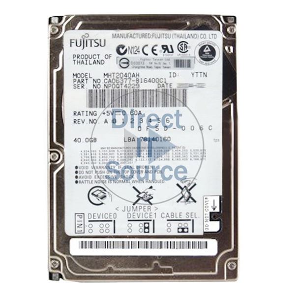 Fujitsu CA06377-B16400C1 - 40GB 5.4K IDE 2.5" 8MB Cache Hard Drive