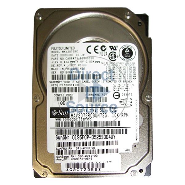 Fujitsu CA06473-B26400SU - 73GB 10K SAS 3.0Gbps 2.5" 8MB Cache Hard Drive