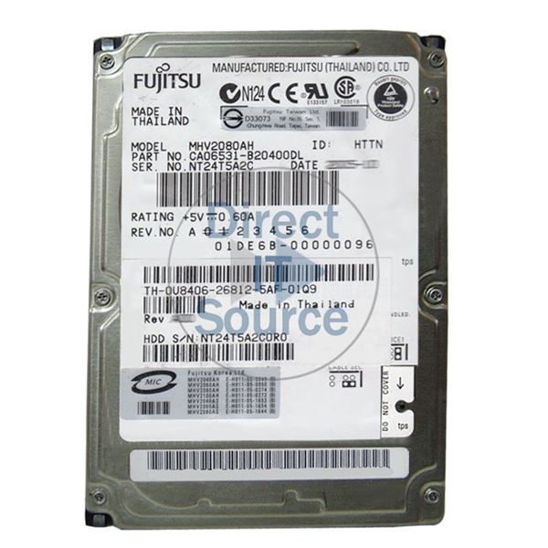 Fujitsu CA06531-B20400DL - 80GB 5.4K IDE 2.5" 8MB Cache Hard Drive