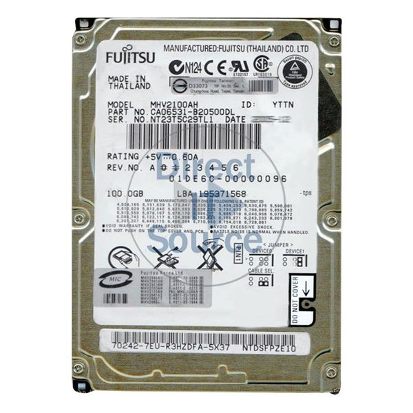 Fujitsu CA06531-B20500DL - 100GB 5.4K ATA/100 2.5" 8MB Cache Hard Drive