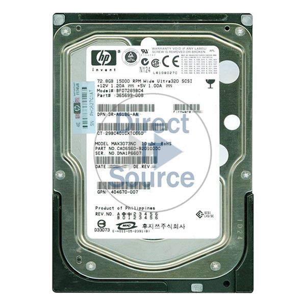 Fujitsu CA06560-B20100DC - 72.8GB 15K 80-PIN Ultra-320 SCSI 3.5" 8MB Cache Hard Drive