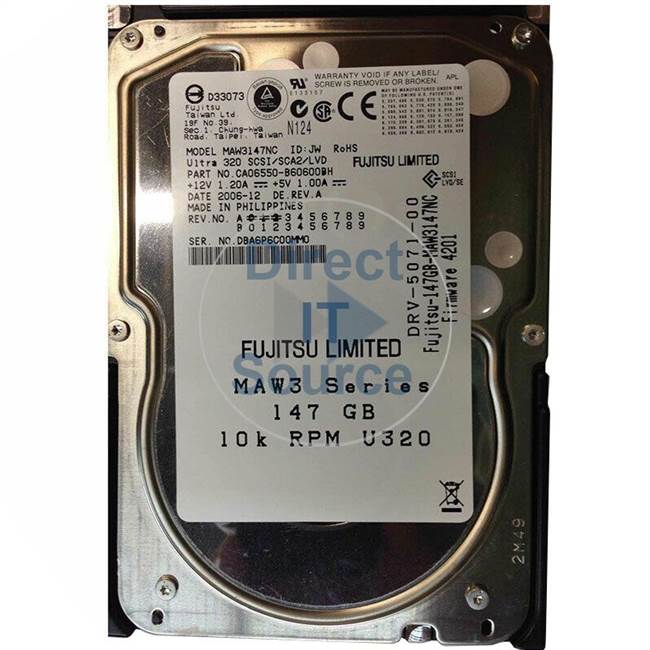 Fujitsu CA06650-B60600BH - 147GB 10K Ultra-320 SCSI Hard Drive