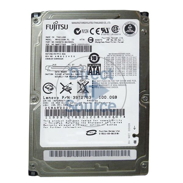 Fujitsu CA06672-B215000L - 100GB 5.4K SATA 1.5Gbps 2.5" 8MB Cache Hard Drive