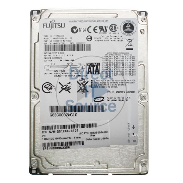 Fujitsu CA06672-B276000T - 120GB 5.4K SATA 1.5Gbps 2.5" 8MB Cache Hard Drive
