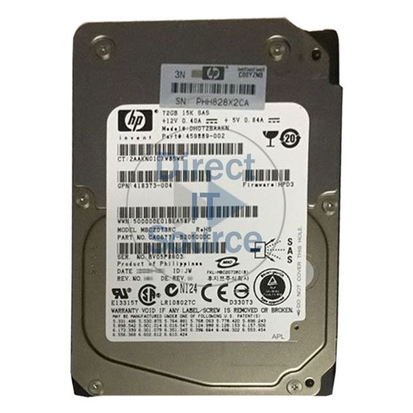 Fujitsu CA06771-B20500DC - 72GB 15K SAS 2.5" 16MB Cache Hard Drive