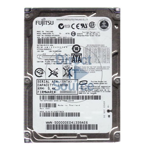 Fujitsu CA06820-B31800DL - 160GB 5.4K SATA 1.5Gbps 2.5" 8MB Cache Hard Drive