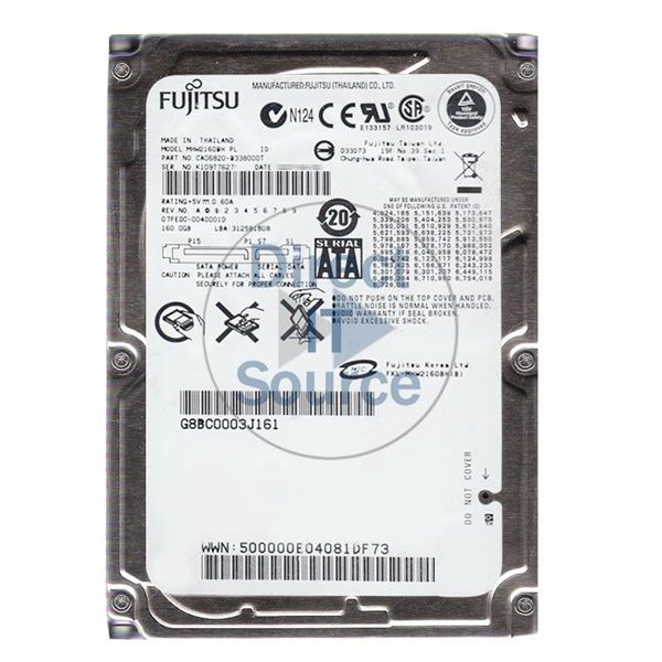 Fujitsu CA06820-B338000T - 160GB 5.4K SATA 1.5Gbps 2.5" 8MB Cache Hard Drive