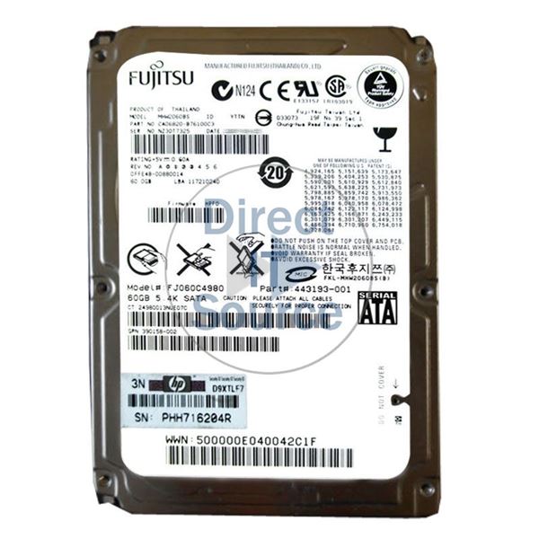 Fujitsu CA06820-B76100C3 - 60GB 5.4K SATA 1.5Gbps 2.5" 8MB Cache Hard Drive